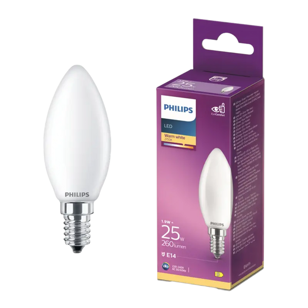 Philips LED filament candle matte E14 25W