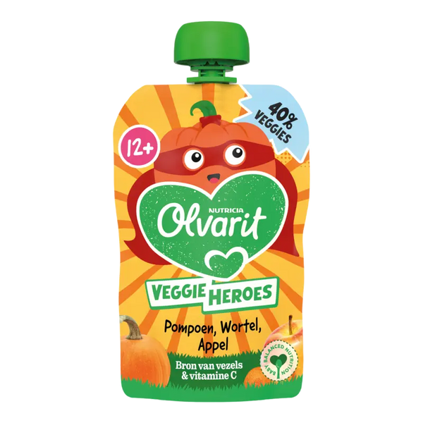 Olvarit Veggie heroes pumpkin, carrot 12m+