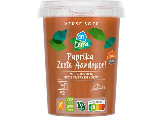 Verse soep paprika zoete aardappel
