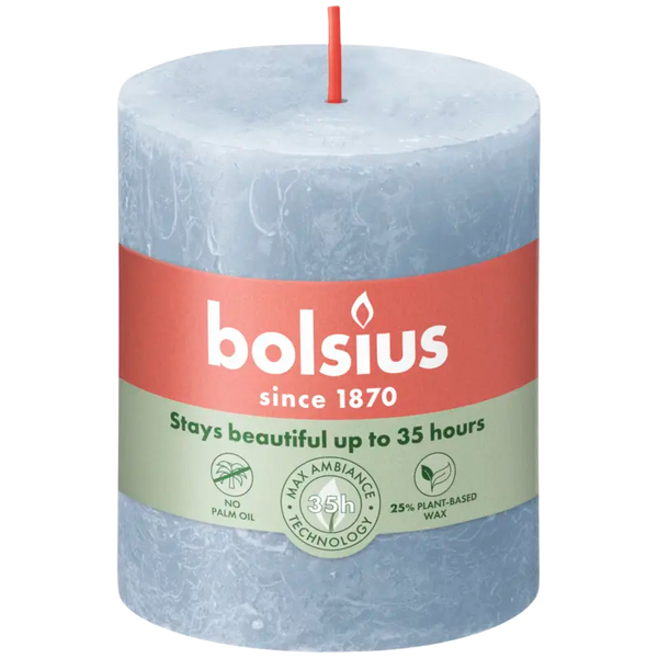 Bolsius Rustik Stumpenkerze Sky Blue 8cm