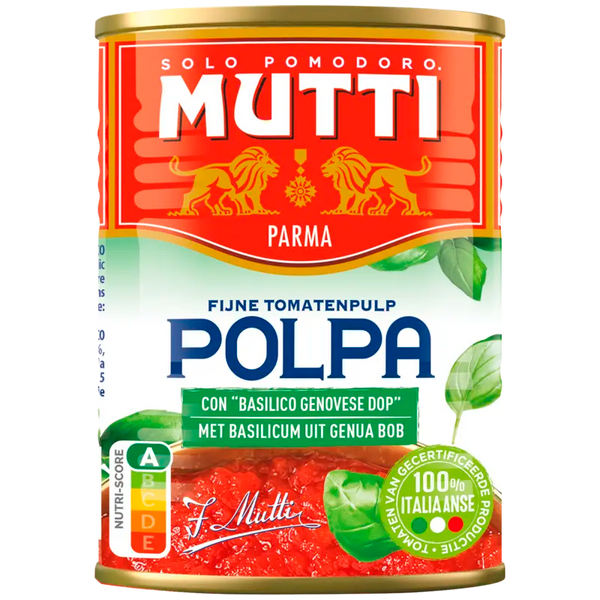 Mutti Polpa feines Tomatenfruchtfleisch mit Basilikum