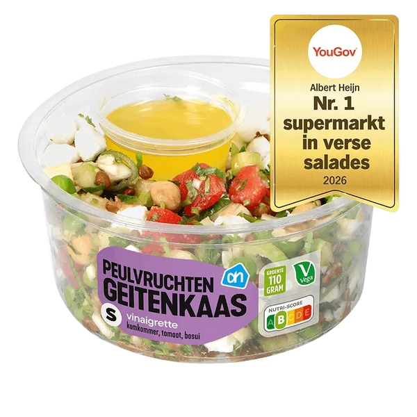 Kleiner Salat aus Hülsenfrüchten mit Ziegenkäse