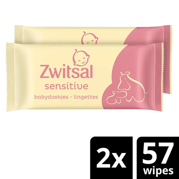 Zwitsal Sensitive diaper wipes 2-pack