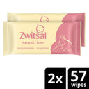 Zwitsal Sensitive diaper wipes 2-pack