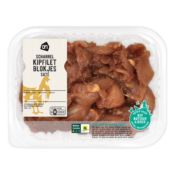 Free-range chicken fillet cubes satay