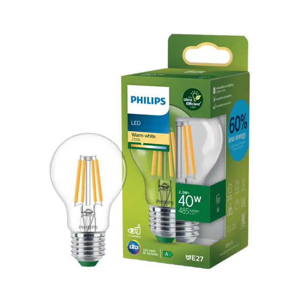 Philips LED-Filament-Standard E27 40W klar