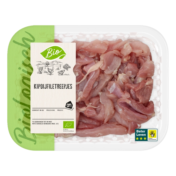 Bio-Hähnchenschenkelstreifen