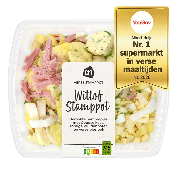 Frischer Stampf mit Chicorée, Schinken und Käse