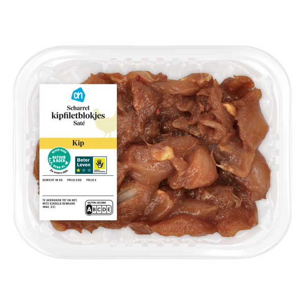 Scharrel kipfiletblokjes saté