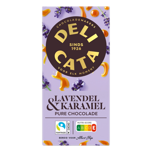 Delicata Riegel reine Schokolade Lavendel & Karamell