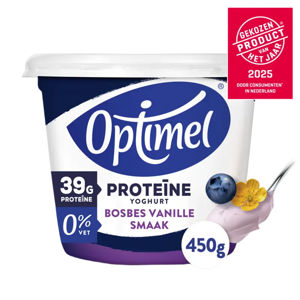 Optimel Proteïne yoghurt bosbes vanillesmaak