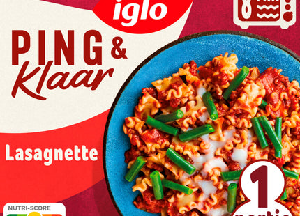 Iglo Ping & klaar lasagnette met sperziebonen