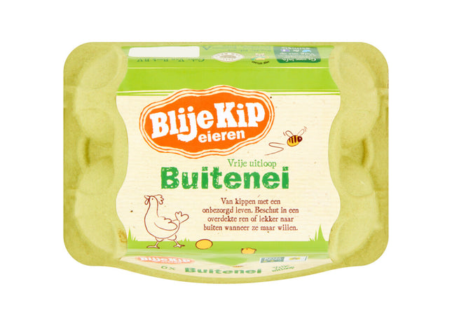 Blije Kip eieren Vrije uitloop buitenei