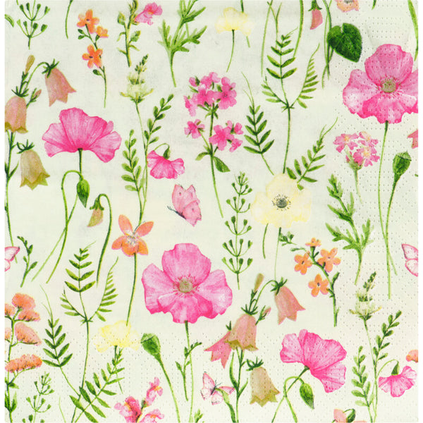 Servet veldbloemen 33x33cm