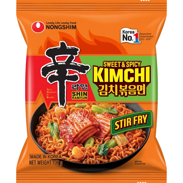 Nongshim Shin ramyun kimchi stir fry