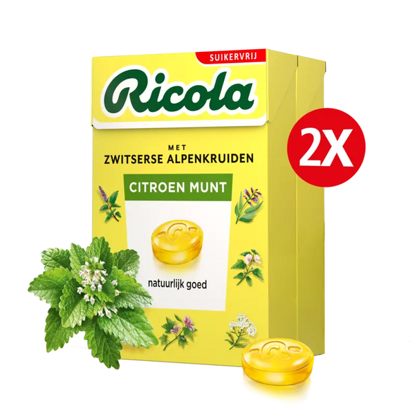 Ricola Zitrone Minze zuckerfrei 2er-Pack