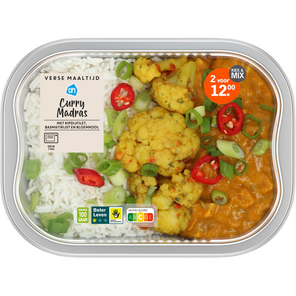 Verse maaltijd curry madras