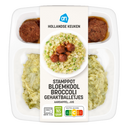 Stamppot bloemkool-broccoli gehaktbal