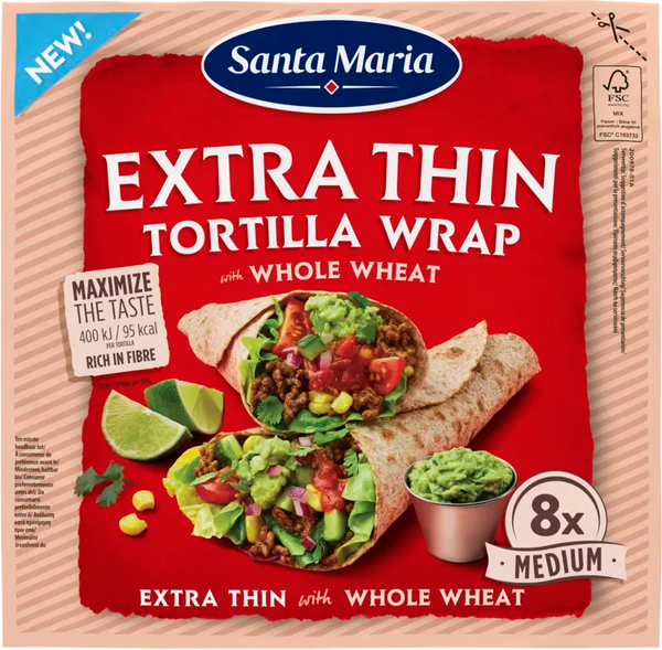 Santa Maria Extra dünne Vollkorn-Tortillas Medium