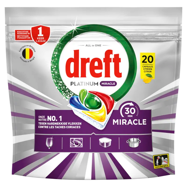 Dreft Platinum Miracle Geschirrspülkapseln Zitrone