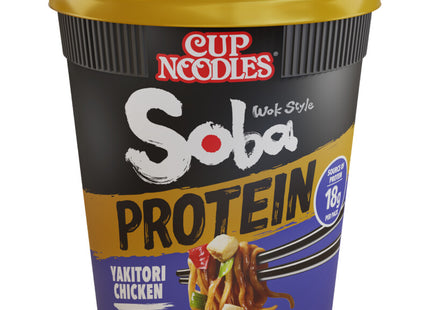 Nissin Soba cup noodle protein yakitori chicken