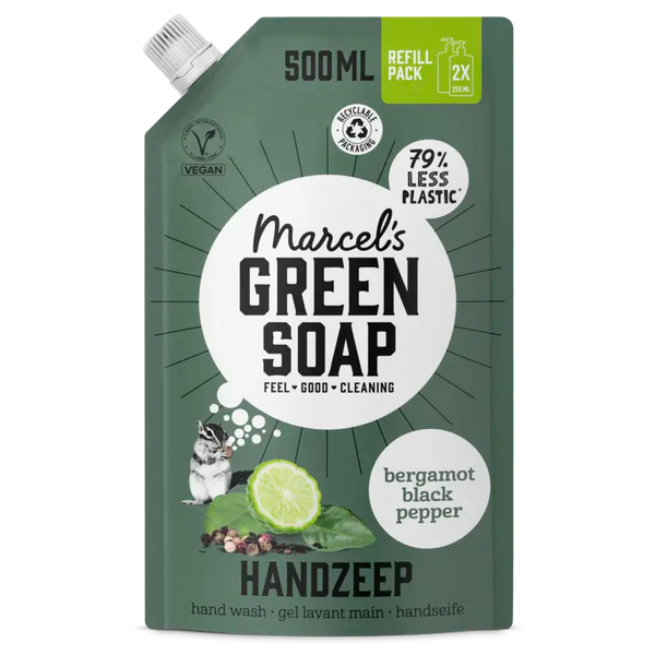 Marcel's Green Soap Handseife Bergamotte Black Pepper Nachfüllpack