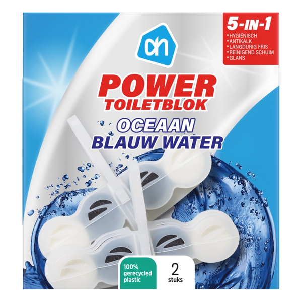 Power toiletblokken oceaan blauw water