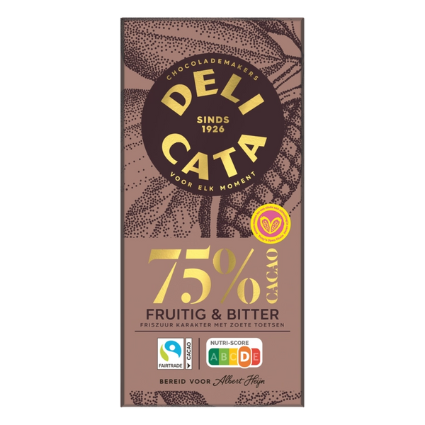 Delicata Riegel rein 75 % Kakao