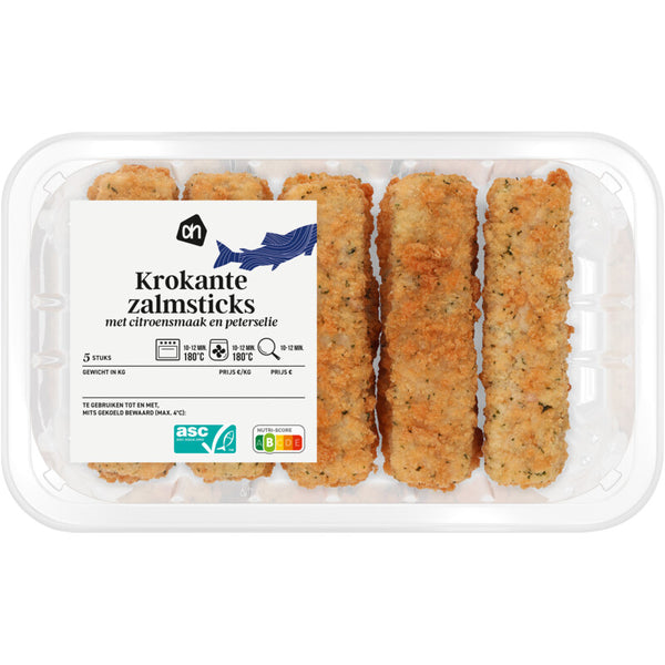 Krokante zalmsticks citroen peterselie