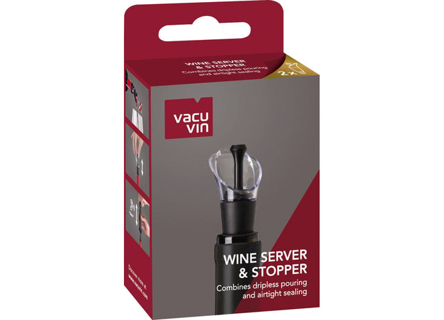 Vacu Vin Wine server & stopper zwart