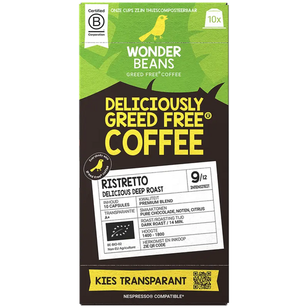 WonderBeans Ristretto delicious deep roast capsules
