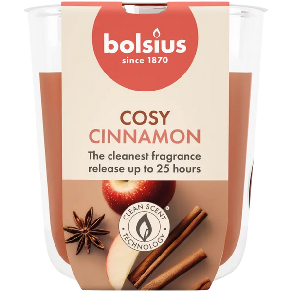 Bolsius True scents geurglasapple cinnamon 8cm
