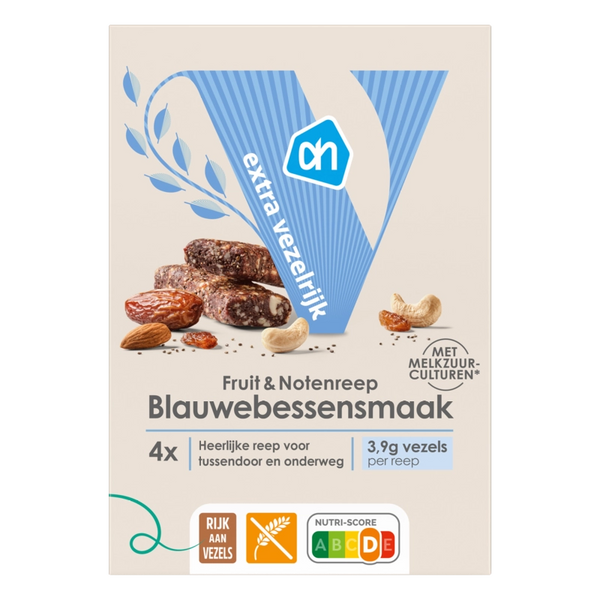 Fruit & notenreep blauwebessensmaak