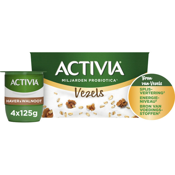 Activia Yoghurt vezels haver walnoot 4-pack