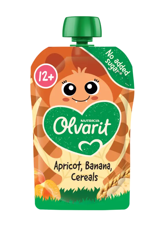 Olvarit Quetschobst Aprikose Banane Getreide ab 12 Monaten