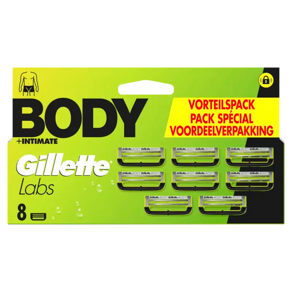 Gillette Labs Body + Intimate 8 Ersatzklingen