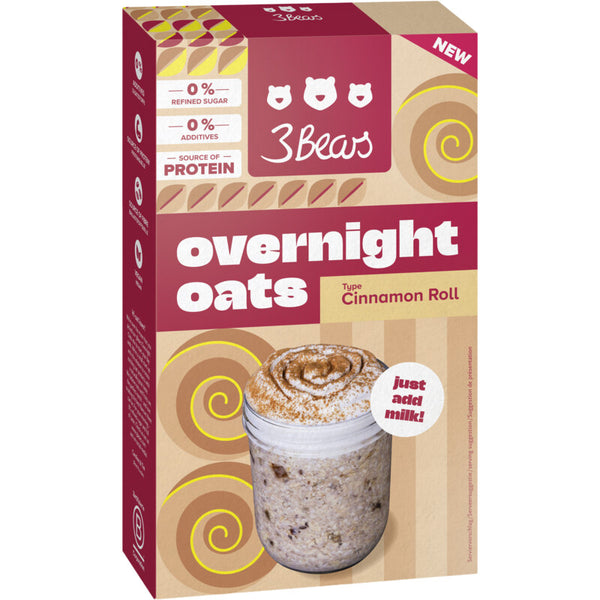 3Bears Overnight oats cinnamon roll
