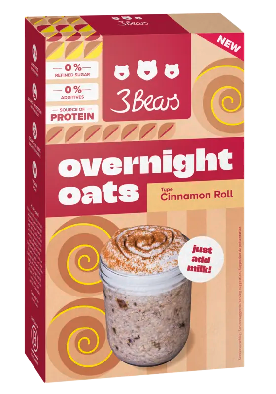 3Bears Overnight oats cinnamon roll