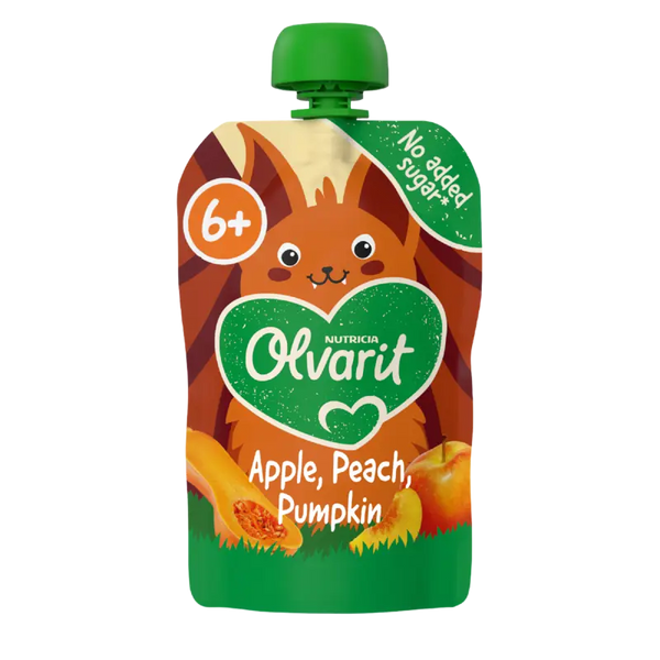 Olvarit Quetschobst Apfel, Pfirsich, Kürbis ab 6 Monaten
