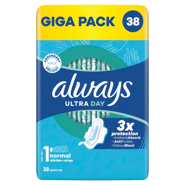Always Ultra Tag Normal Flügel Monatsbinde Giga