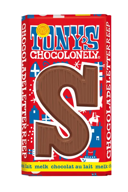 Tony's Chocolonely Chocolate letter bar milk
