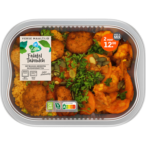 Terra Verse maaltijd falafel tabouleh