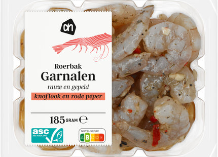 Roerbak garnalen knoflook