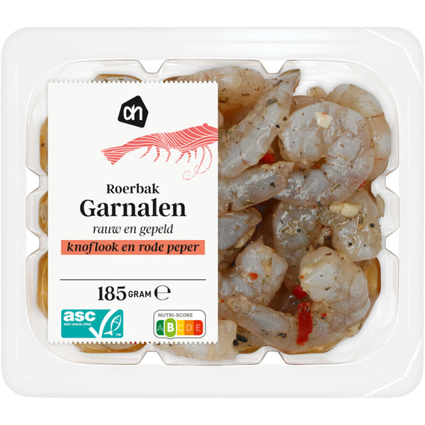Roerbak garnalen knoflook