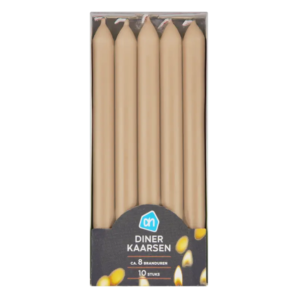 Beige dinner candles 8 hours