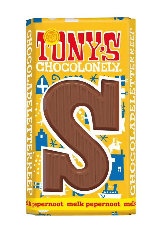 Tony's Chocolonely Chocolate letter bar milk gingerbread spiced cookies
