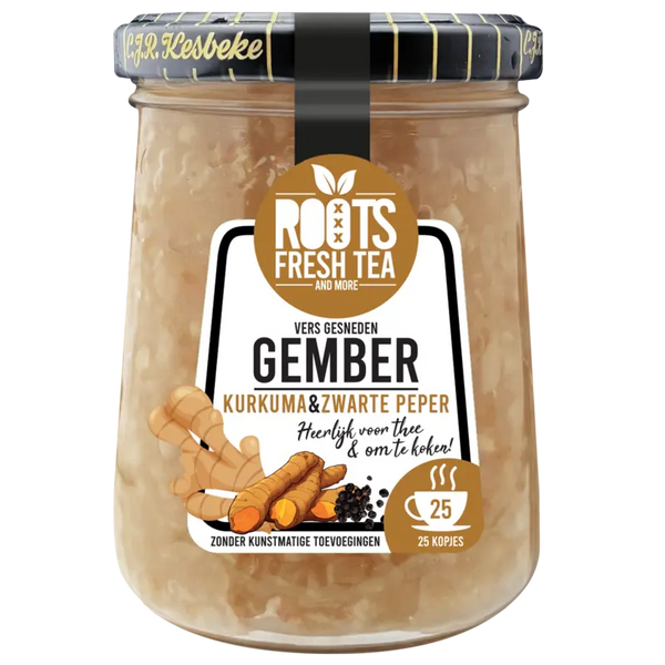 Kesbeke Roots Frisch geschnittener Ingwer, Kurkuma & Pfeffer
