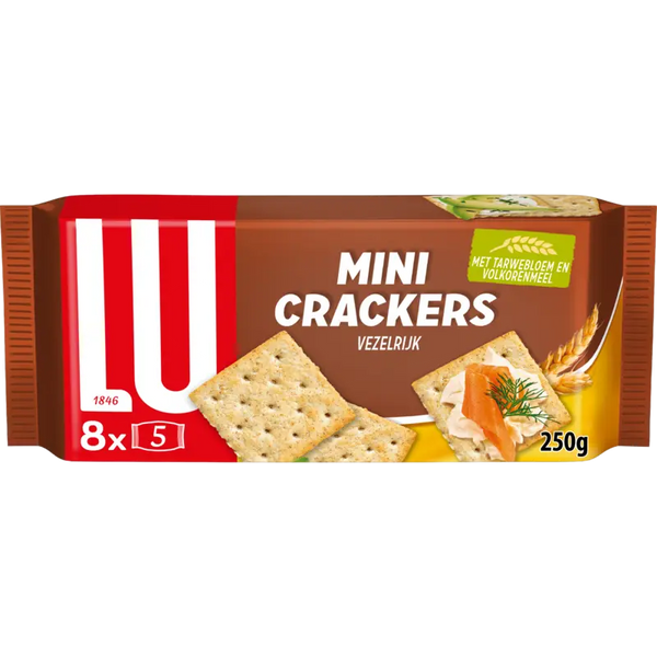 LU Mini crackers tarwebloem en volkorenmeel