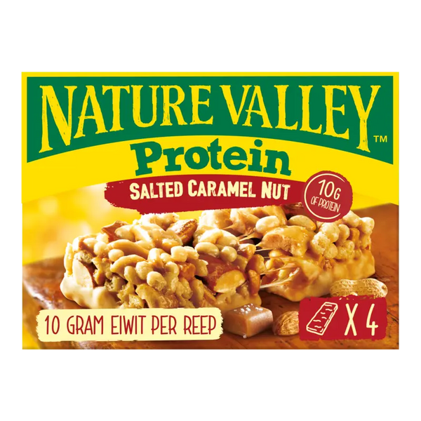 Nature Valley Eiweiß gesalzene Karamell- und Erdnussriegel