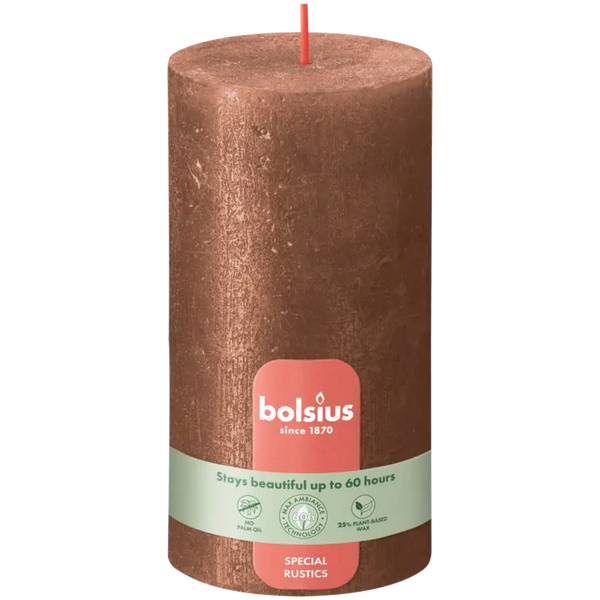 Bolsius Rustieke kaars 13cm koper